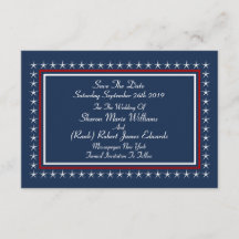 Military Patriotic Wedding Save The Dates