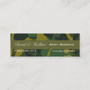 Military Pattern Camouflage Print minimal Layout Mini Business Card