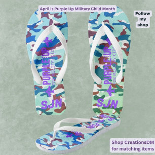 Military Personalised Purple Up Adult Multi-Colour Flip Flops
