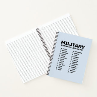 Military Phonetic Alphabet – College Notebook #6
