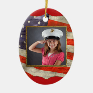 Military Photo Ceramic Tree Decoration