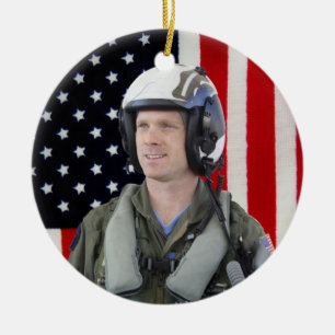 Military Photo Ceramic Tree Decoration