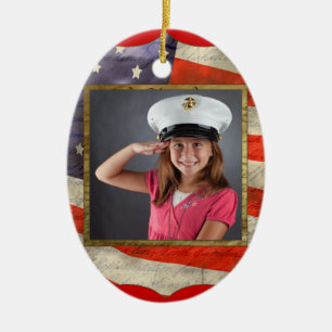 Military Photo Ceramic Tree Decoration
