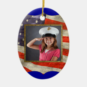 Military Photo Ceramic Tree Decoration