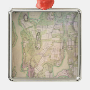 Military plan of Newport, 1777 Metal Tree Decoration