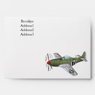 Military plane cartoon illustration envelope
