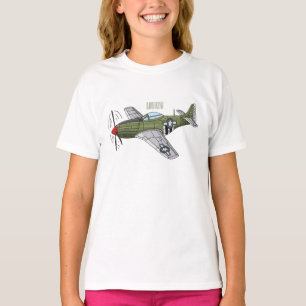 Military plane cartoon illustration T-Shirt