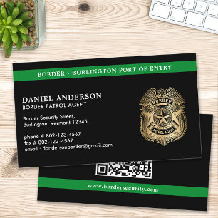 Military Police Border Patrol Agent Custom QR Code Business Card