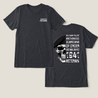 Military Police Brotherhood Veteran Skull Tri-Blend Shirt