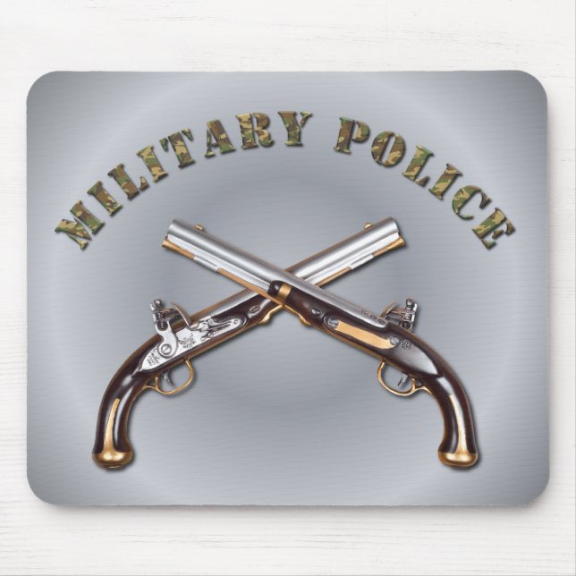 Military Police Crossed Pistols Mouse Mat (Front)