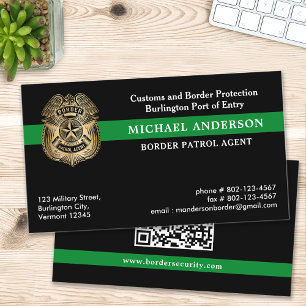 Military Police Federal Border Patrol QR Code Logo Business Card