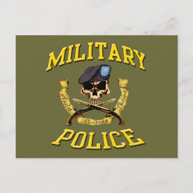Military Police Skull Postcard (Front)