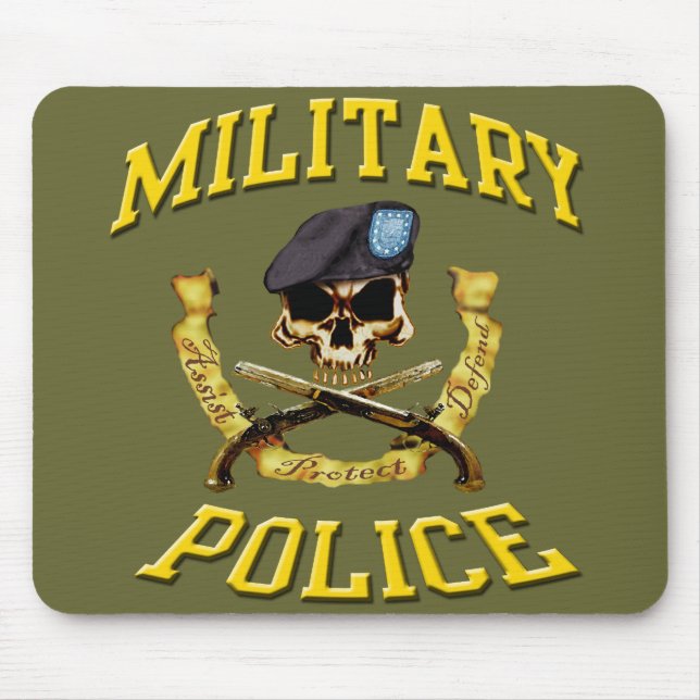 Military Police Skull w Pistols mousepad (Front)