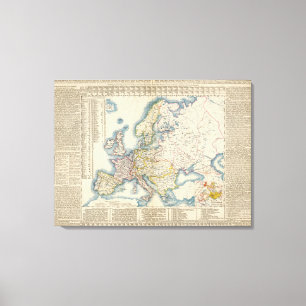 Military Political Map of Europe Canvas Print