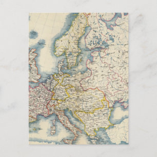 Military Political Map of Europe Postcard