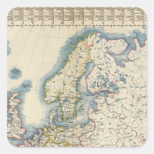 Military Political Map of Europe Square Sticker