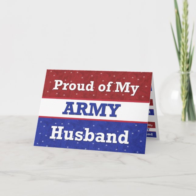 Military Proud of My Army Husband Thinking of You Card (Front)