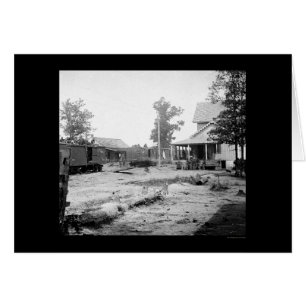 Military Railroad Boxcars and Soldiers 1862