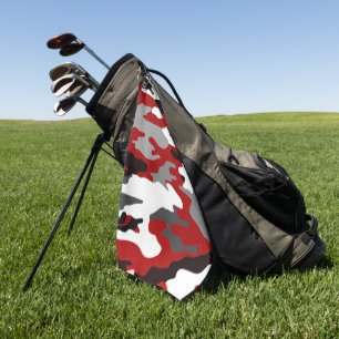 Military Red Camouflage Golf Towel