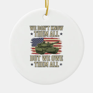 Military Remembrance Tank Patriotic Shirt Design_1 Ceramic Tree Decoration