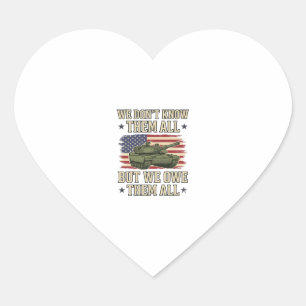 Military Remembrance Tank Patriotic Shirt Design_1 Heart Sticker