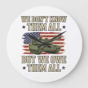 Military Remembrance Tank Patriotic Shirt Design_1 Large Clock