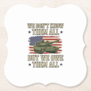 Military Remembrance Tank Patriotic Shirt Design_1 Paper Coaster