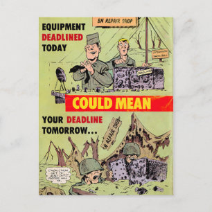 Military Repairs Postcard