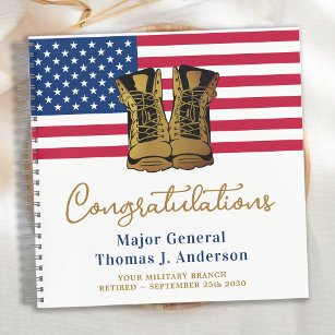 Military Retirement American Flag Army Guest Book