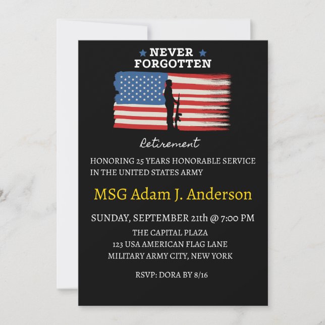 military retirement announcement (Front)