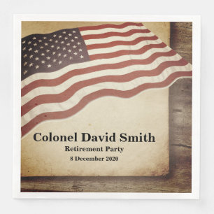 Military Retirement, Army, Cocktail Paper Napkins