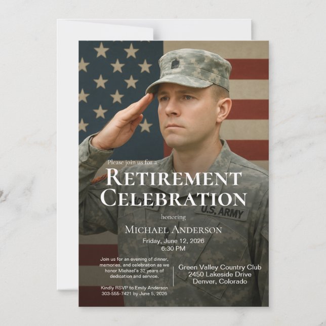 Military Retirement Invitation (Front)