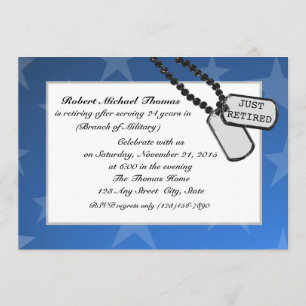Military Retirement Party Blue Invitation