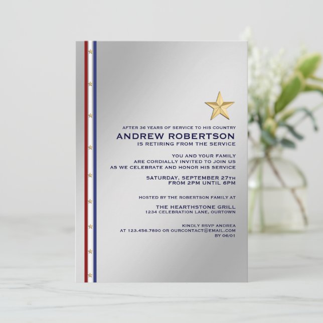 Military Retirement Party Invitation (Standing Front)