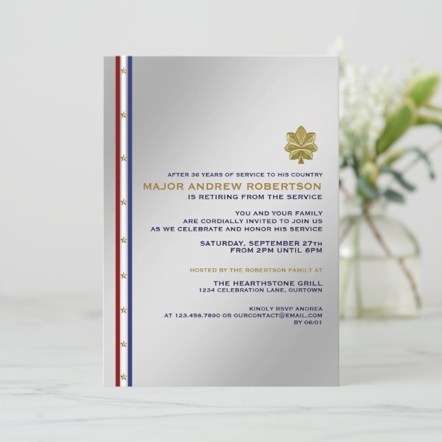 Military Retirement Party Invitation (Standing Front)