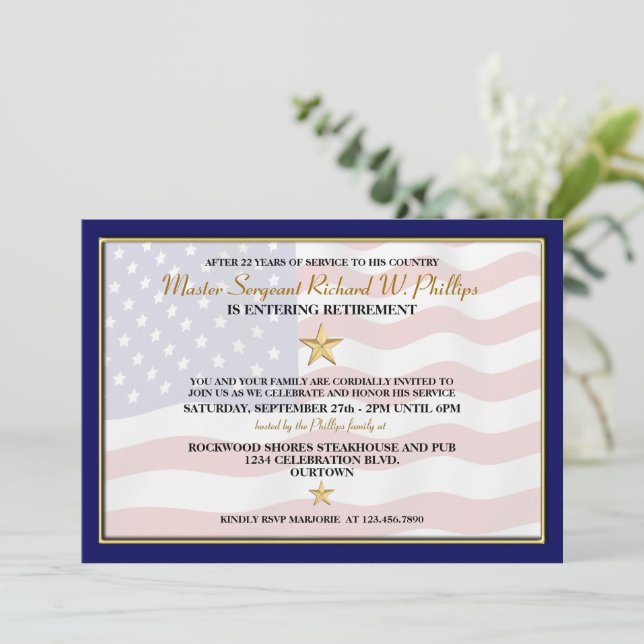 Military Retirement Party Invitations (Standing Front)