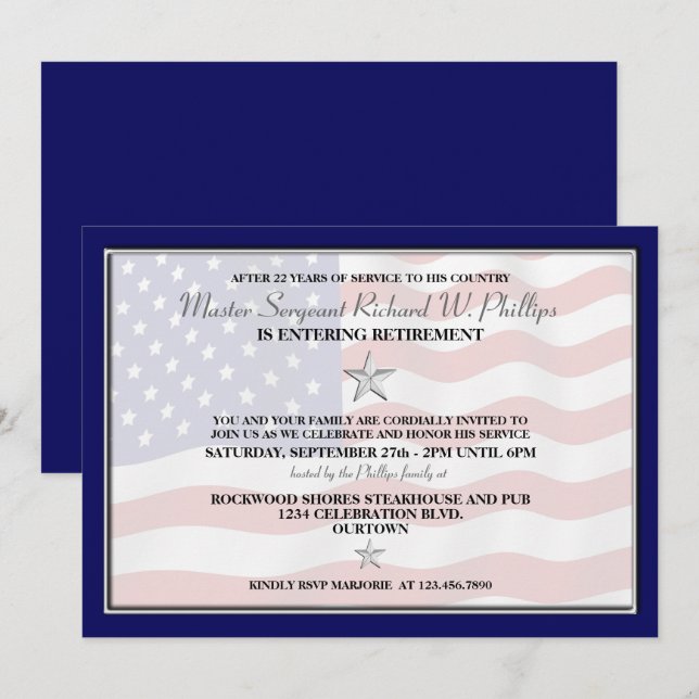 Military Retirement Party Invitations (Front/Back)