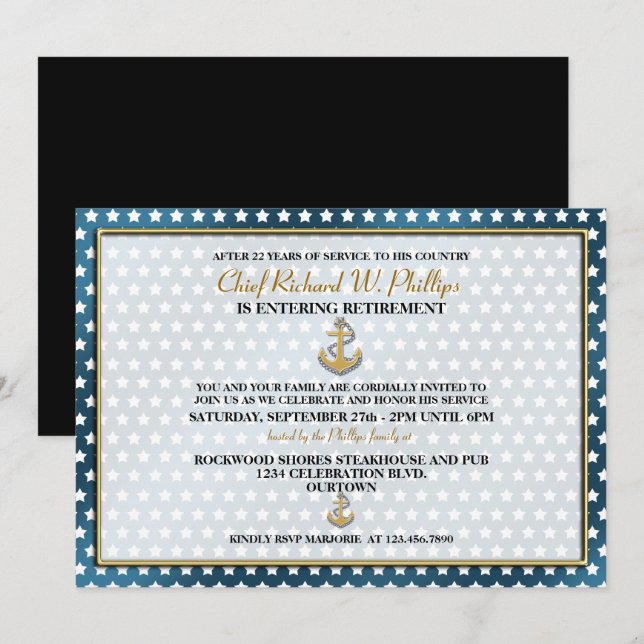 Military Retirement Party Invitations (Front/Back)