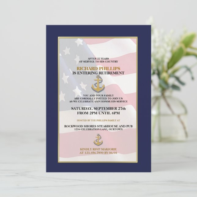 Military Retirement Party Invitations (Standing Front)