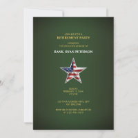 Military Retirement Party - Patriotic Star Green