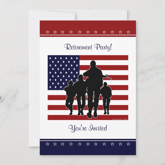 Military Retirement Party Personalised Invitation (Front)