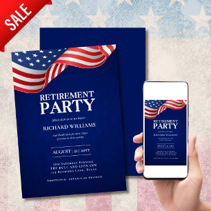 MILITARY RETIREMENT Patriotic US FLAG Template