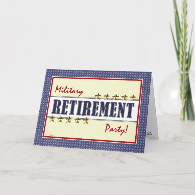 Military Retirement Stars Party Invitation (Front)
