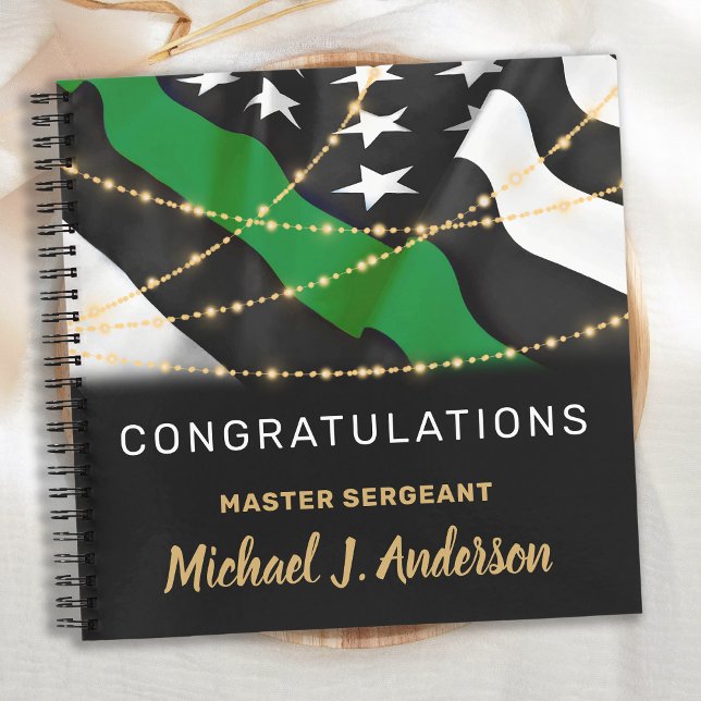 Military Retirement Thin Green Line Party Guest Notebook (Creator Uploaded)
