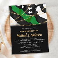 Military Retirement Thin Green Line Patriotic Army