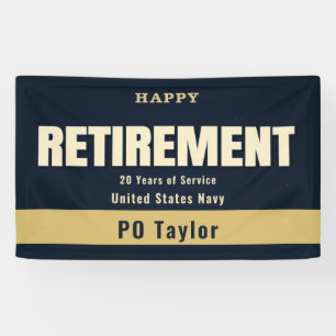 Military Retirement Vinyl Banner 3' x 5' Outdoor