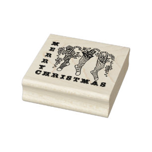 Military Salute Christmas Stocking Rubber Stamp
