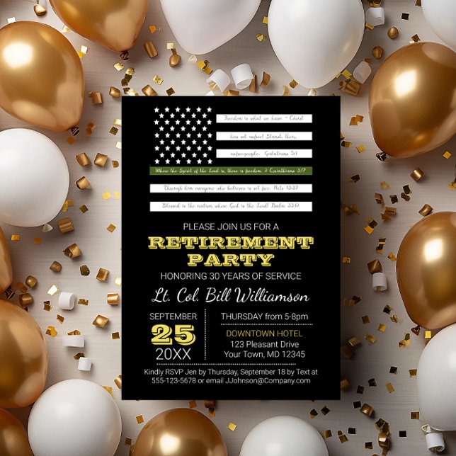 Military Scripture Flag Retirement Party Invitation (Creator Uploaded)