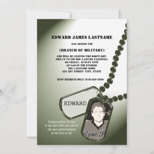 Military Send Off Dog Tags Photo Invitation