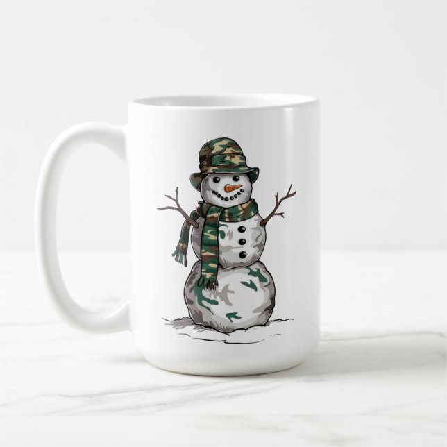 Military Snowman  Coffee Mug (Left)